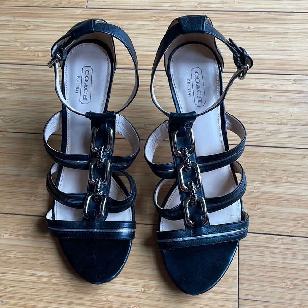 Coach Women’s Black Leather Heel